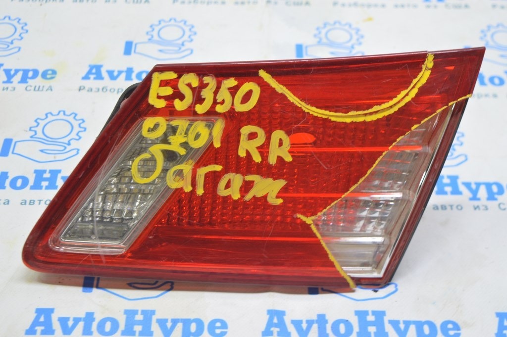 Фонарь внутренний крышка багажника правый Lexus ES350 07-09 (01) разбито стекло, трещины