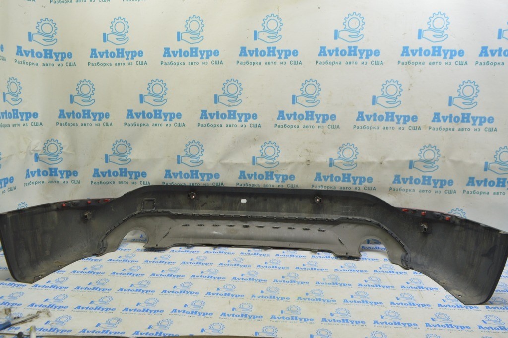 Губа заднего бампера BMW X1 F48 16-19 X-line, Sport-line структура под 2 выхлопа — фото 2