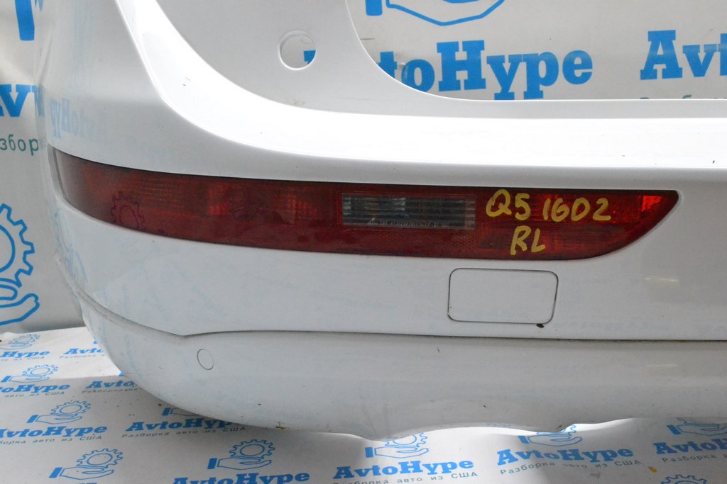 Губа заднего бампера под 2 трубы Audi Q5 8R 13-17 S-line, под парктроники с заглушкой (02) — фото 3