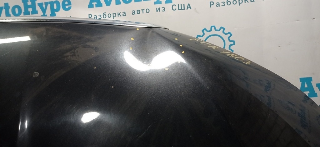 Капот голый Subaru Forester 14-18 SJ (03) черный 2 небольших залома — фото 4