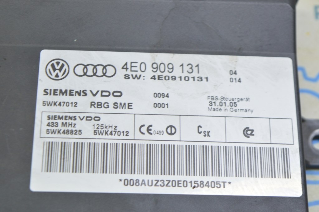 KEYLESS CONTROL MODULE Audi A8 D3 03-09 (01) — фото 3