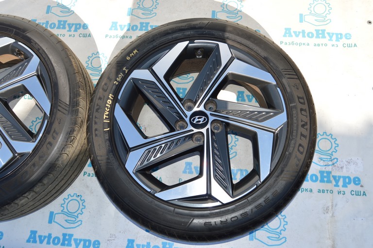 Комплект дисков с резиной R19x7.5J Hyundai Tucson 22- (01) легка бордюр DUNLOP 235/50 R19 24г — фото 2