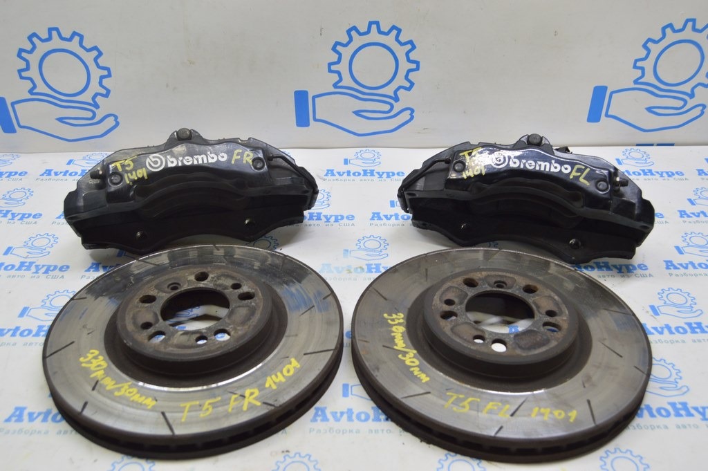 Комплект перед суппортов с дисками 340мм VW Multivan T5 09-15 BREMBO, 6 поршн, перфорация (01)