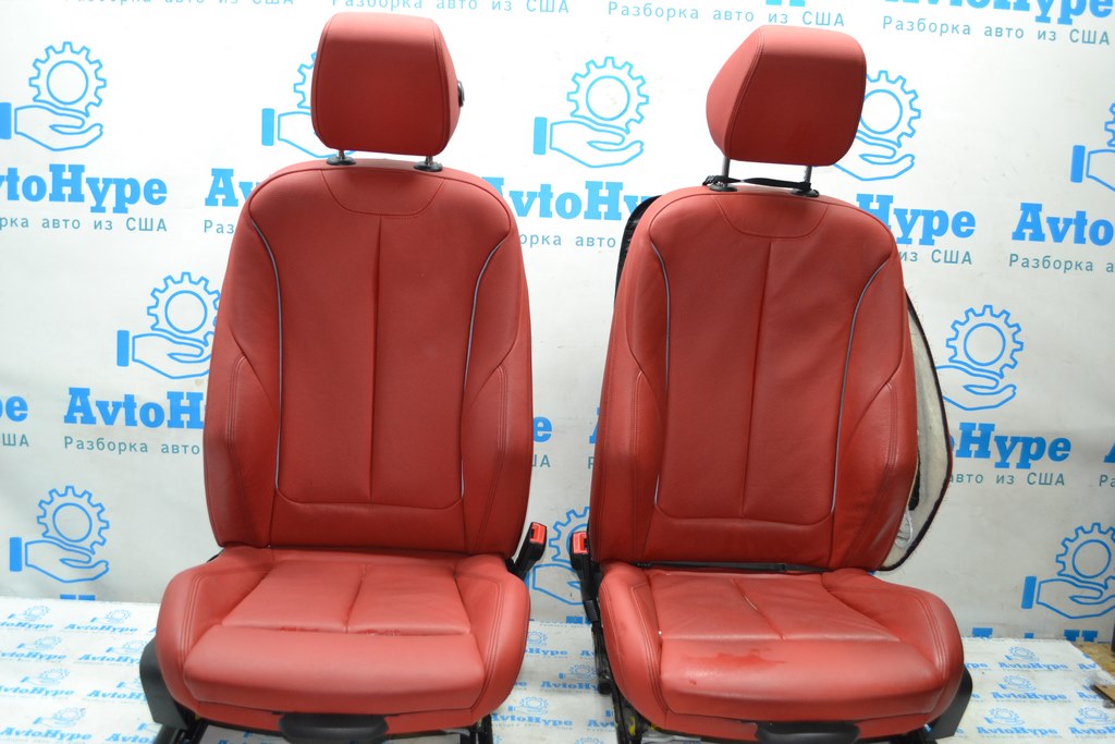 Комплект сидений с картами BMW 3 F30 14-18 с airbag, электро с памятью, кожа красн, Sport (03)