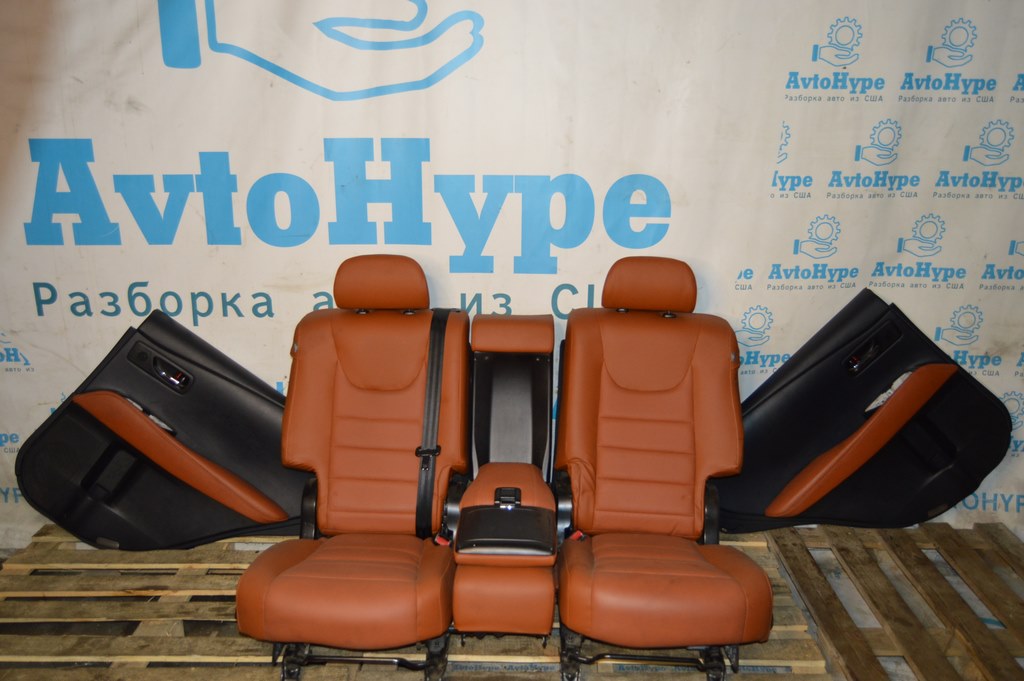 Комплект сидений и карточек Lexus RX350 10-15 кожа рыжая с черным (03)