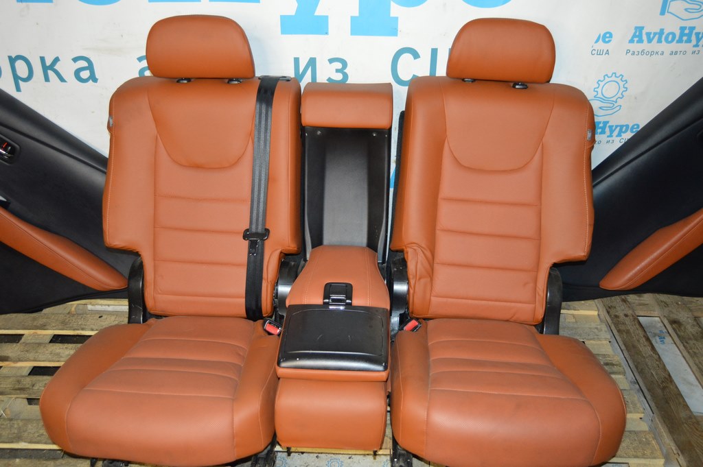 Комплект сидений и карточек Lexus RX350 10-15 кожа рыжая с черным (03) — фото 2
