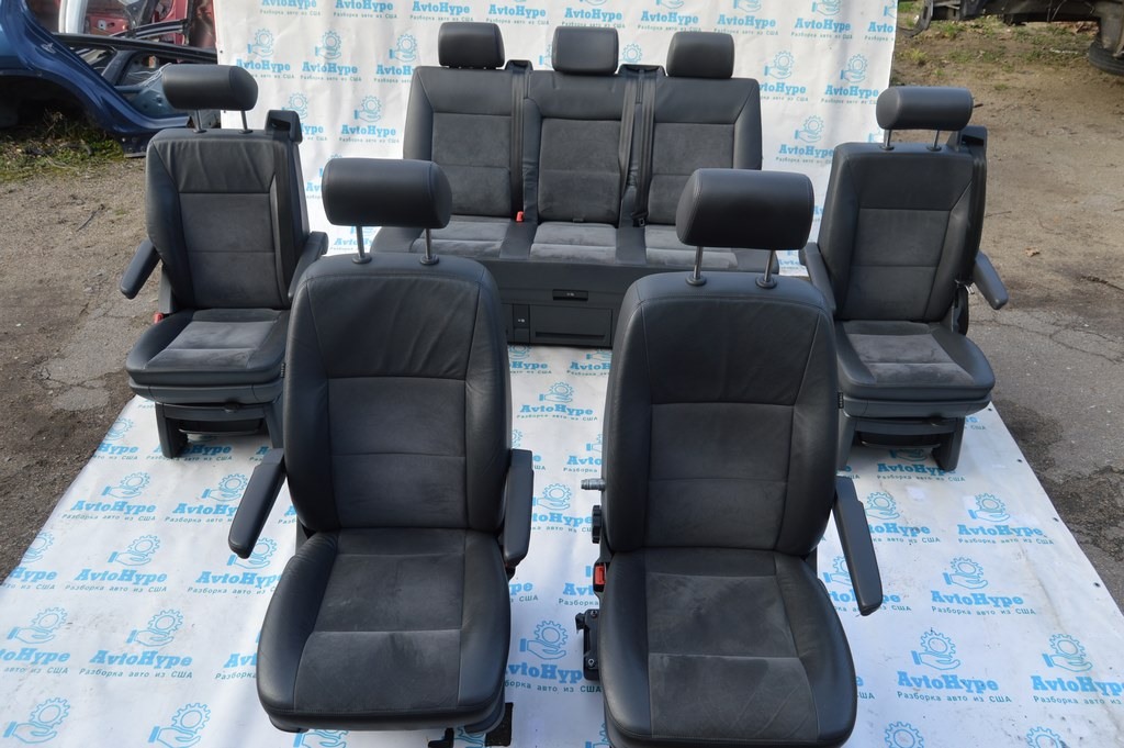Комплект сидений VW Multivan T5 09-15 кожа+алькантара черн, подогрев, 6+1, поворотные