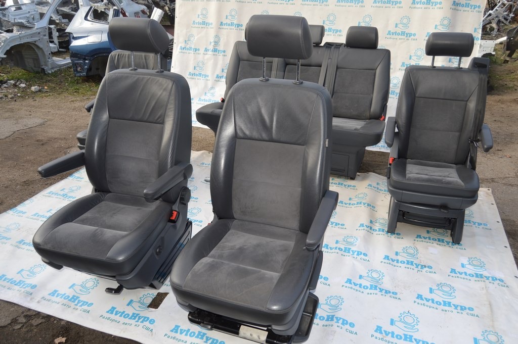 Комплект сидений VW Multivan T5 09-15 кожа+алькантара черн, подогрев, 6+1, поворотные — фото 3