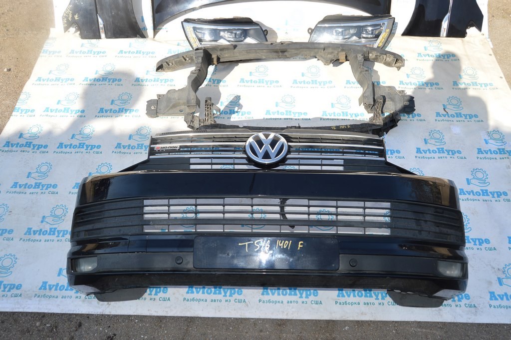 Комплектный перед фары LED капот бампер крылья телевизор Т5-Т6 VW Multivan T6 16-20 (01) черн — фото 2