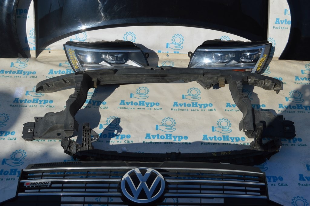 Комплектный перед фары LED капот бампер крылья телевизор Т5-Т6 VW Multivan T6 16-20 (01) черн — фото 3
