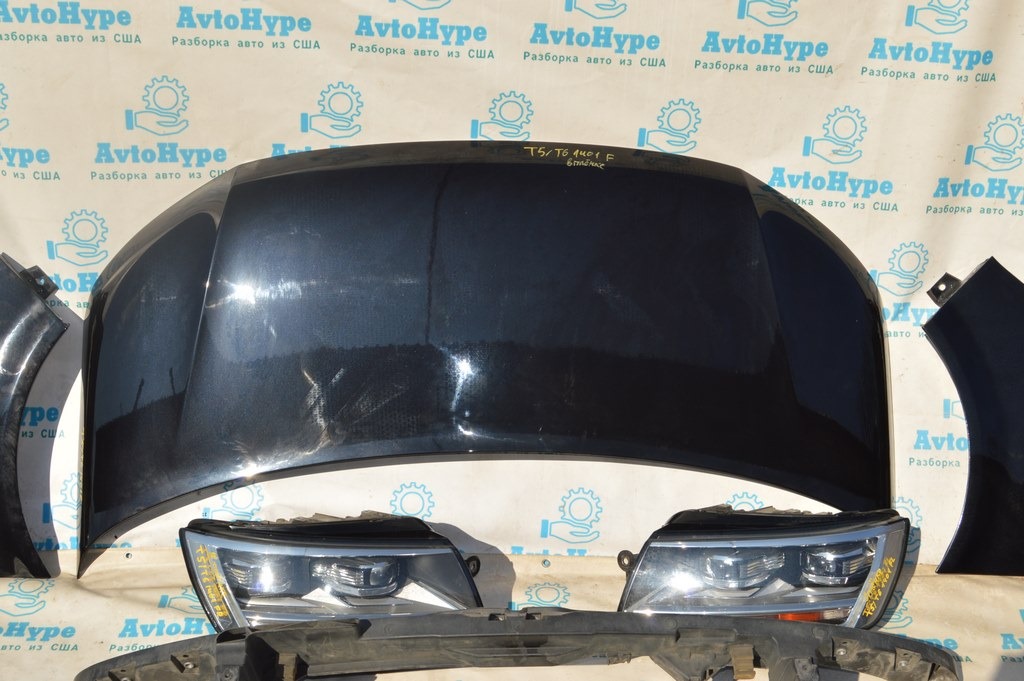Комплектный перед фары LED капот бампер крылья телевизор Т5-Т6 VW Multivan T6 16-20 (01) черн — фото 4