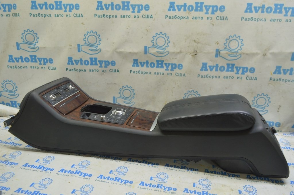 Консоль центральная (подлокотник и подстаканники) Audi A8 D3 03-09 кожа черн (01)