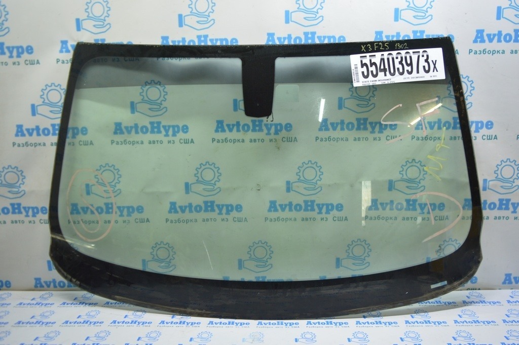 Лобовое стекло BMW X3 F25 11-17 usa без проекции (02)