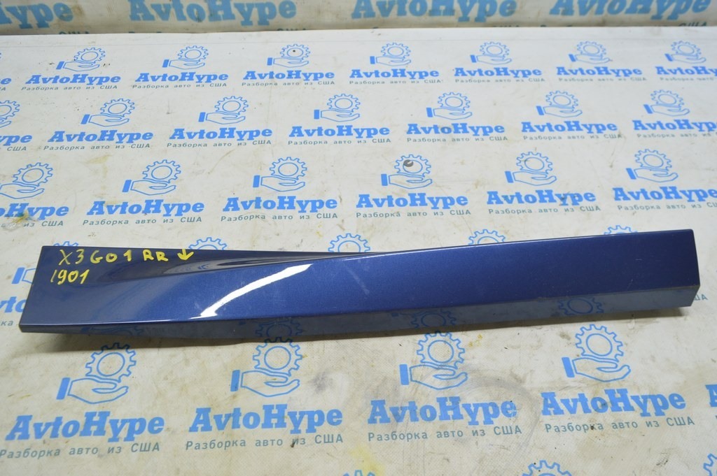 Накладка двери нижняя задняя правая BMW X3 G01 18-21 глянец (01) цвет phytonic-blau metallic