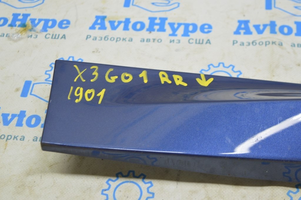 Накладка двери нижняя задняя правая BMW X3 G01 18-21 глянец (01) цвет phytonic-blau metallic — фото 2