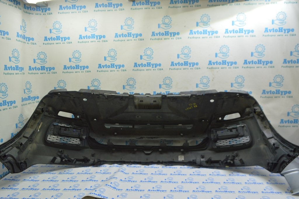 Накладка переднього бампера нижня центр Range Rover Sport 14-22 (01) срібло, реаліз Максим — фото 2