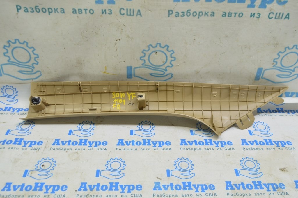 Накладка передней стойки правая Hyundai Sonata 11-15 беж — фото 3