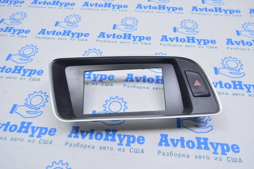Накладка торпеды вокруг монитора Audi Q5 8R 09-17 черная с хром
