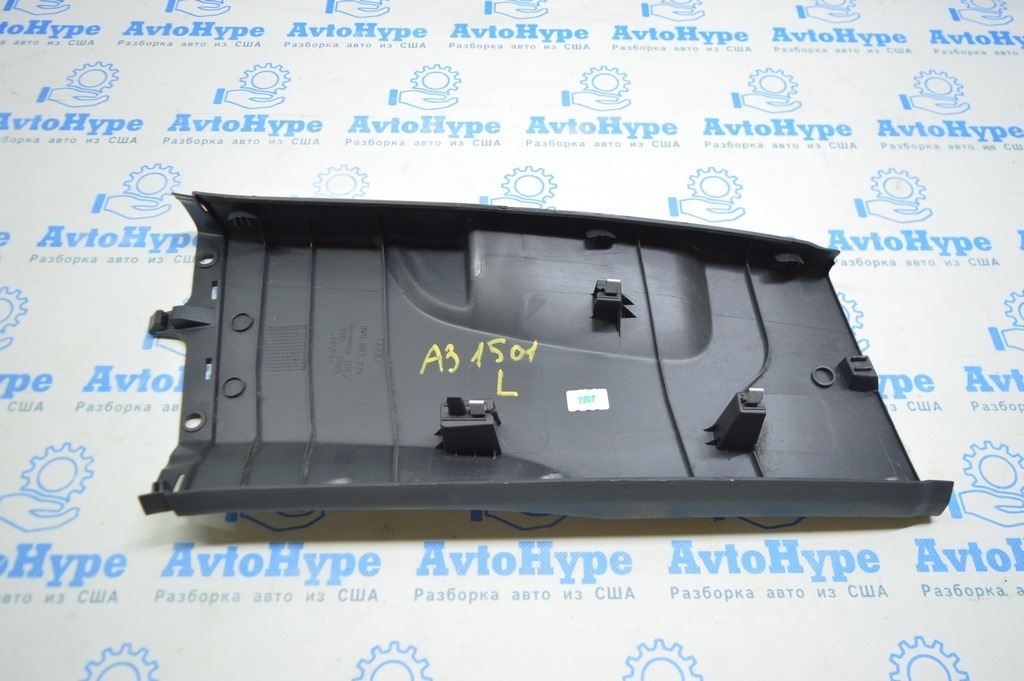 Накладка центральной стойки нижняя левая Audi A3 8V 15-20 4d, 5d, черная — фото 2