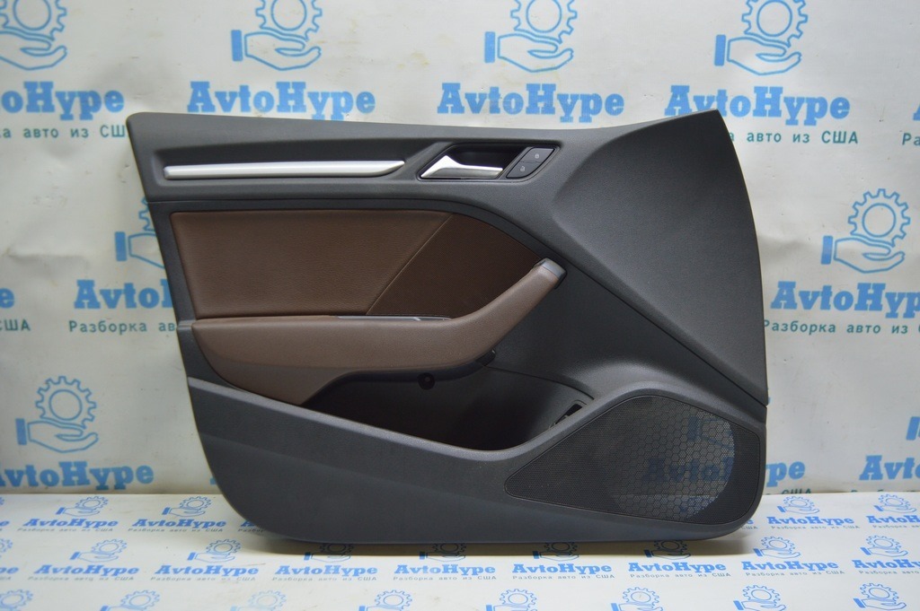 Обшивка двери (карточка) перед лев Audi A3 8V 15-20 (01) коричневый цвет