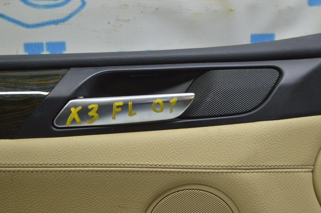 Обшивка двери (карточка) перед лев BMW X3 F25 11-17 (01) беж — фото 3