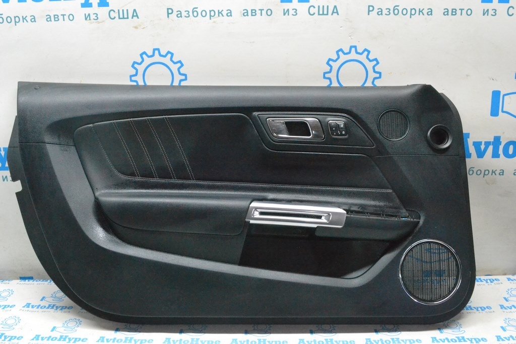 Обшивка двери (карточка) перед лев Ford Mustang mk6 15- черн (02) с кнопками под память