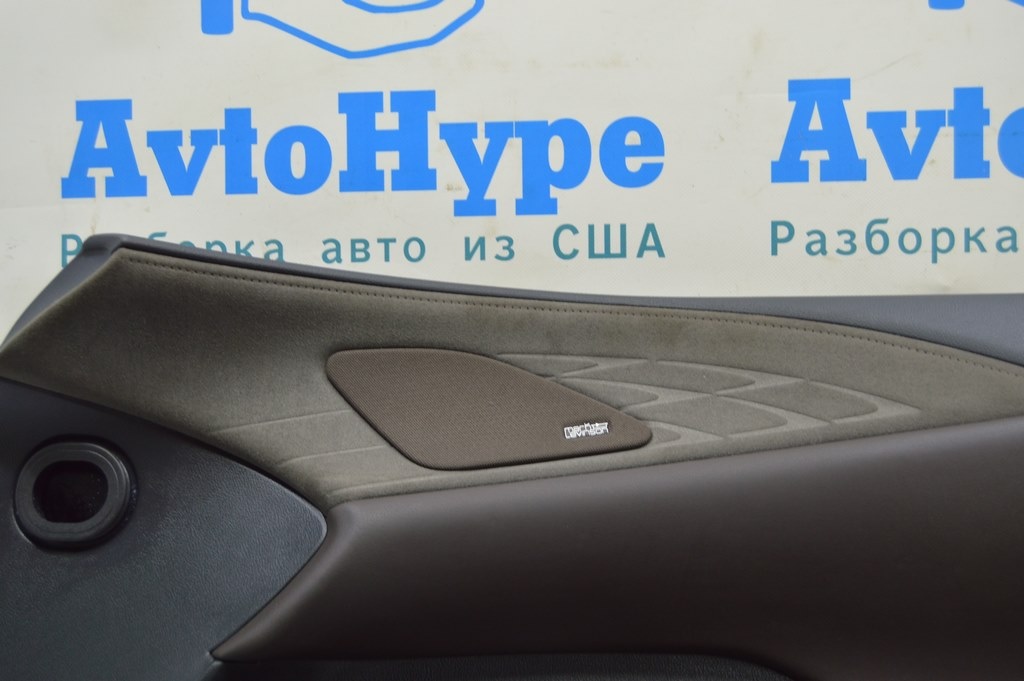 Обшивка двери (карточка) перед прав Lexus RX 350/350h/500h 23- черн с коричневым (01) примята — фото 2