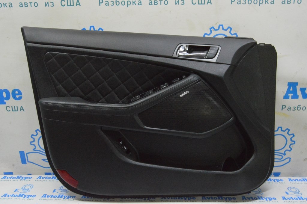 Обшивка двери карточка передня левая Kia Optima 11-15 (04) черная, INFINITY, перешитая