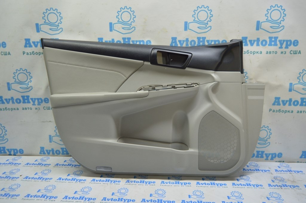 Обшивка двери карточка передняя левая Toyota Camry v50 12-14 usa серая, серая вставка