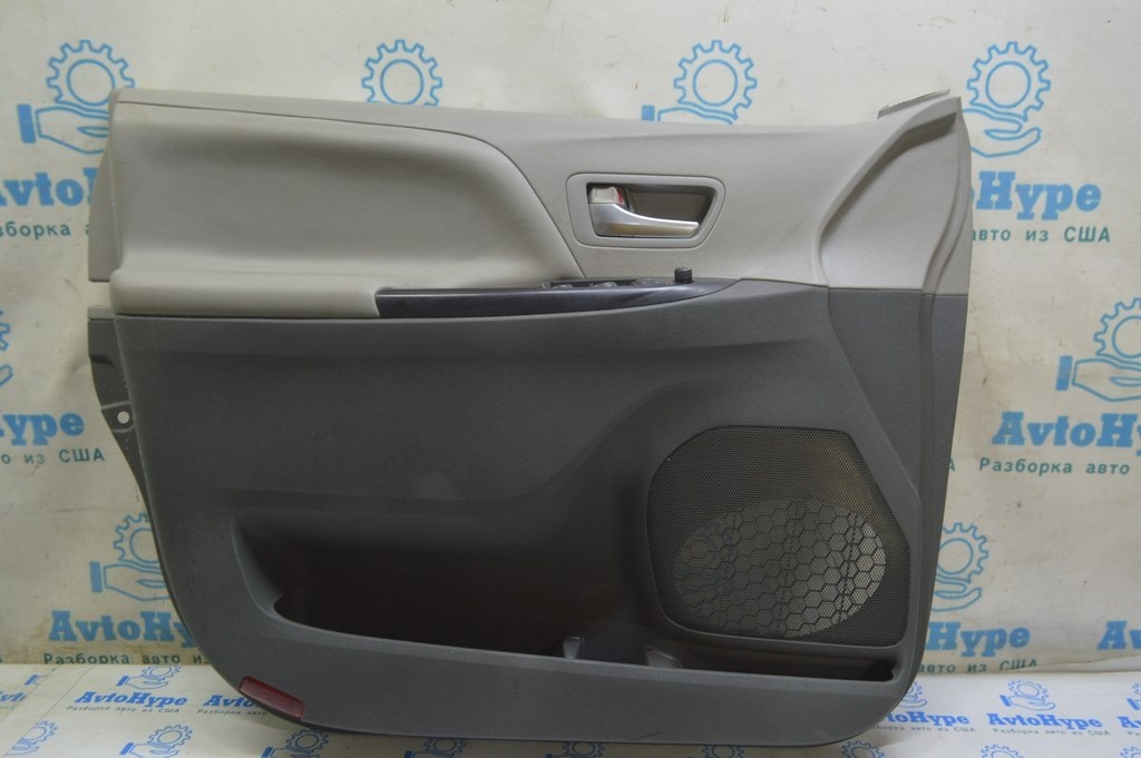 Обшивка двери карточка передняя левая Toyota Sienna 15-17 серая (01) Реал М.