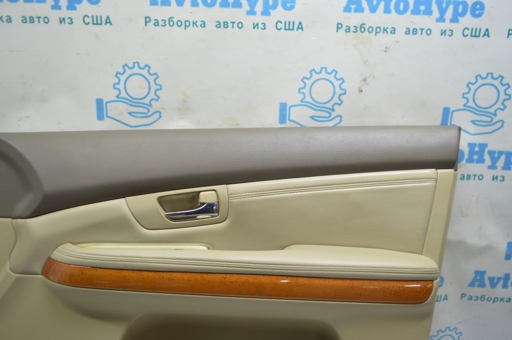 Обшивка двери карточка передняя правая Lexus RX300 RX330 RX350 RX400h 04-09 беж (01) идел — фото 2