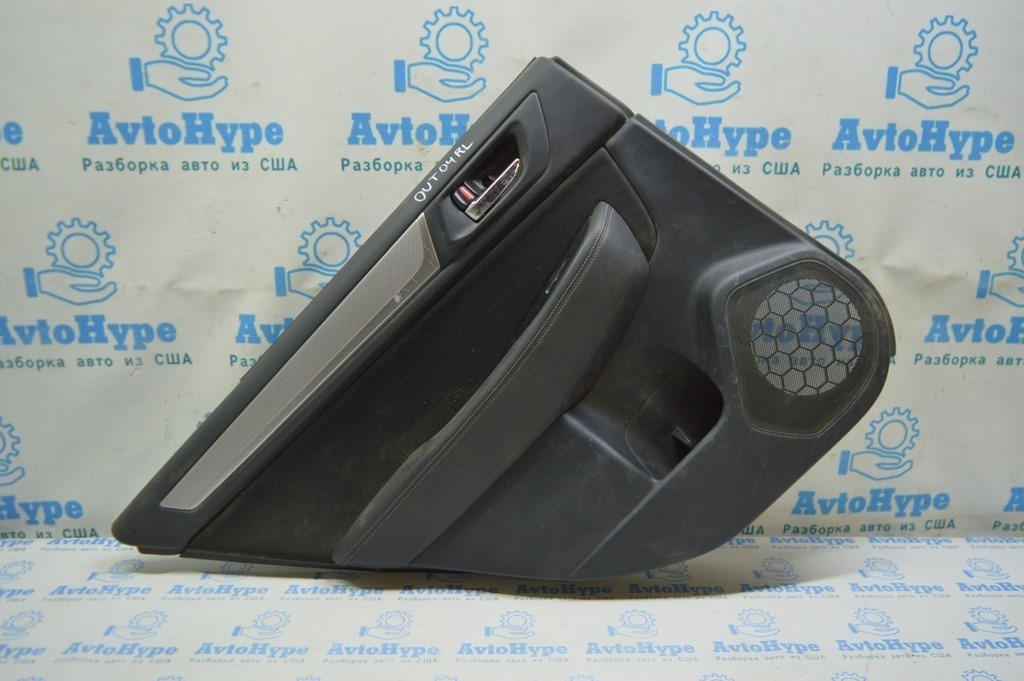 Обшивка двери (карточка) зад лев Subaru Outback 15-19 черн тряпка (04)
