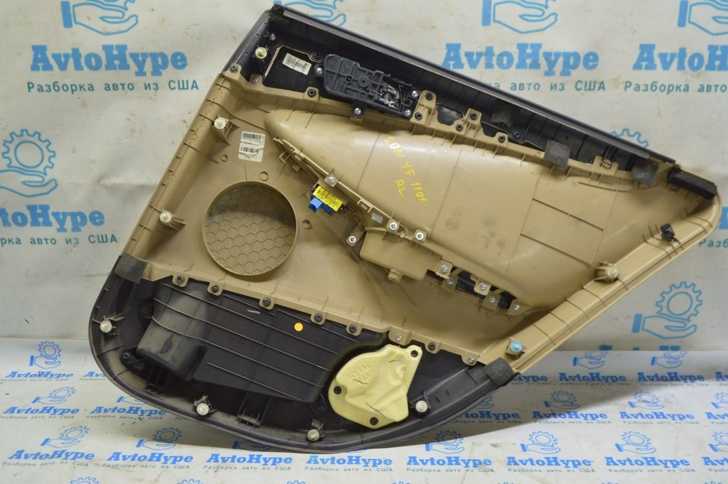 Обшивка двери карточка задняя левая Hyundai Sonata 11-15 кожа беж (01) — фото 2
