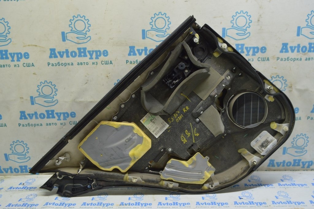 Обшивка двери карточка задняя правая Lexus ES350 07-09 черная кожа. подлокотник кожа. вставка — фото 2
