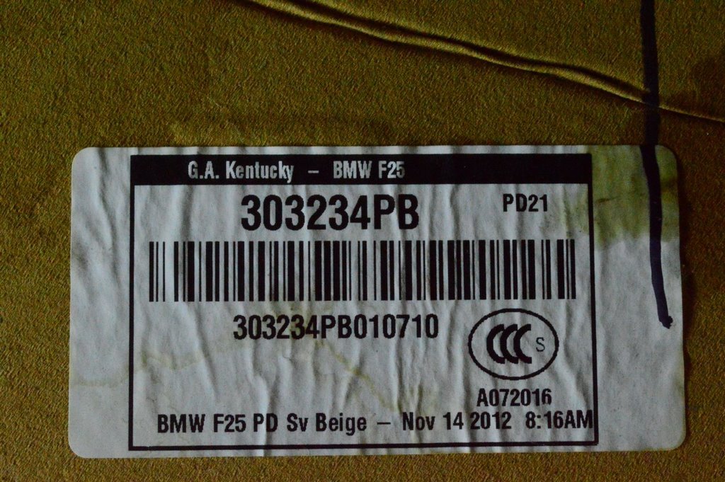 Обшивка потолка BMW X3 F25 11-17 беж,под люк (01) заломы — фото 3