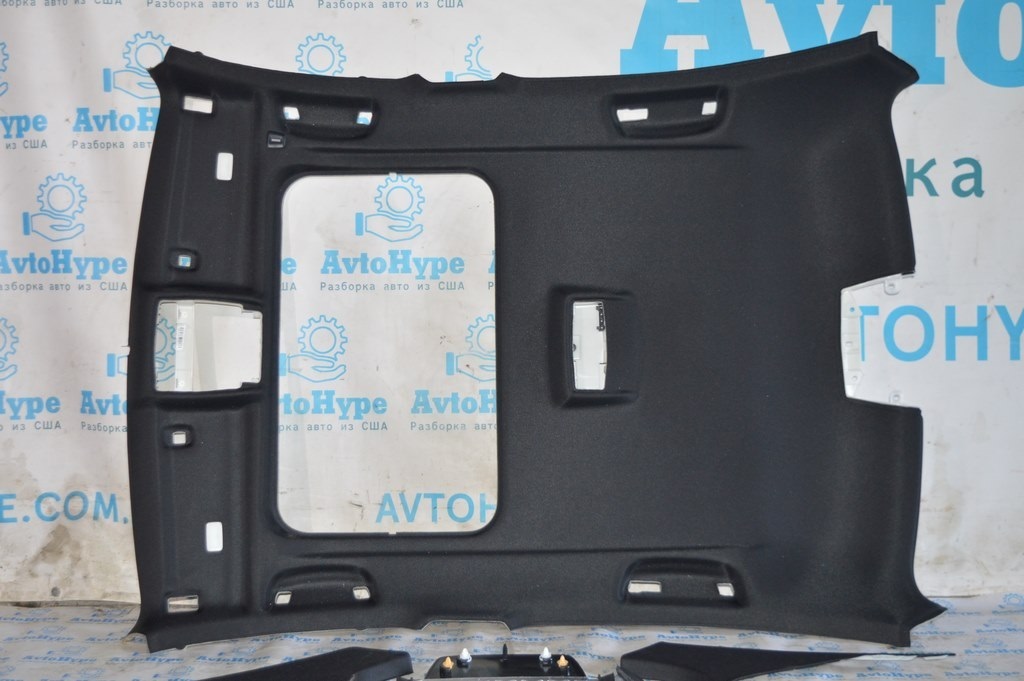 Обшивка потолка комплект с козырьками,ручками,накладками BMW 3 F30 4d 12-19 под люк, черн(02) — фото 2