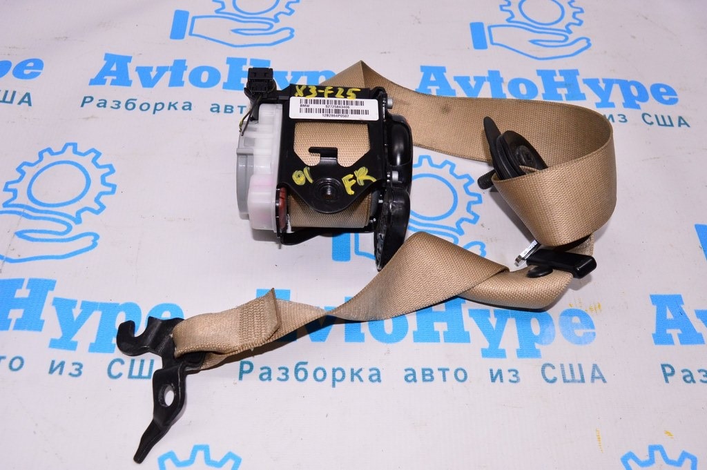 Пассажирский ремень безопасности BMW X3 F25 11-17 (01) бежевый