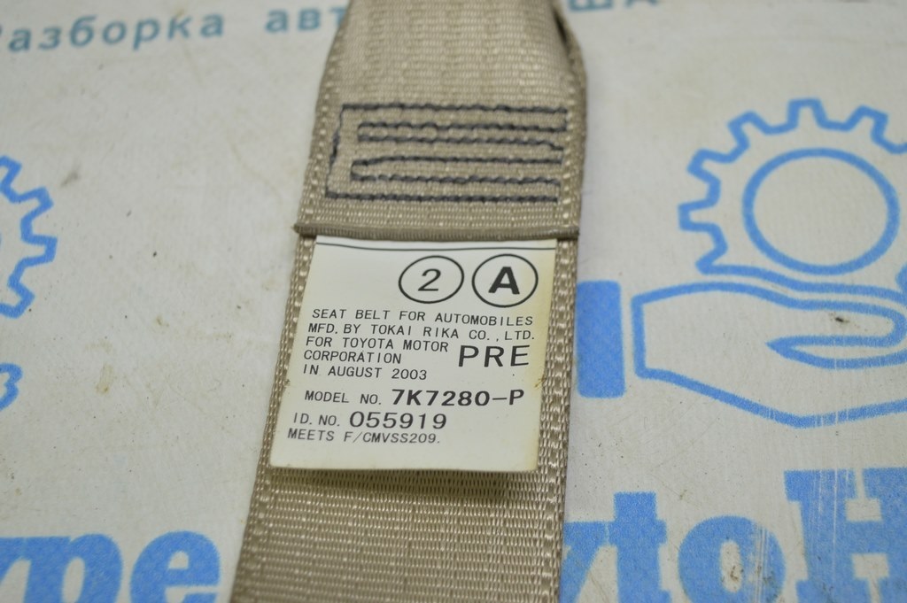 Пассажирский ремень безопасности Lexus RX300 RX330 RX350 RX400h 04-09 беж — фото 2