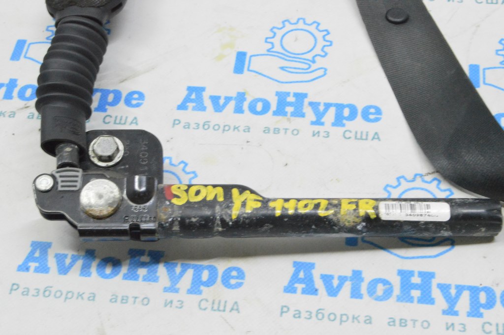 Пассажирский ремень безопасности с натяжителем Hyundai Sonata 11-15 черн (02) — фото 2