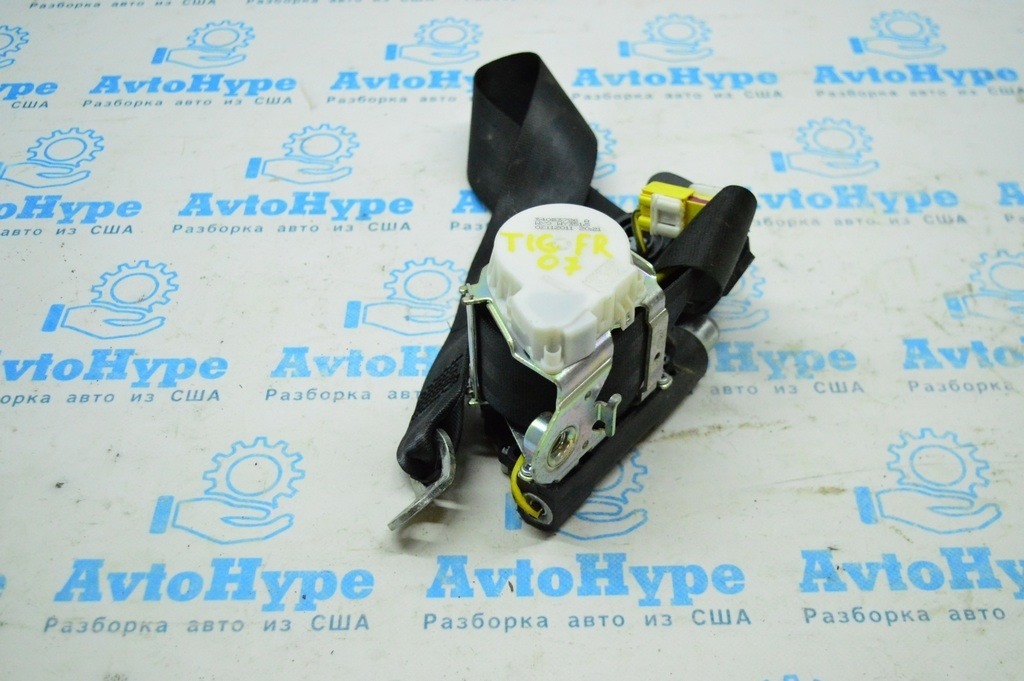 Пассажирский ремень безопасности VW Tiguan 13-17 рест черн без натяжителя (07)