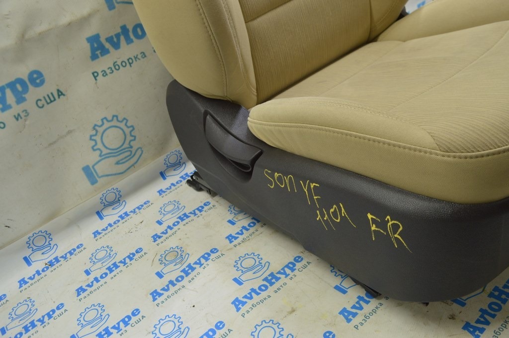 Пассажирское сидение Hyundai Sonata 11-15 без airbag, механич, тряпка беж — фото 4