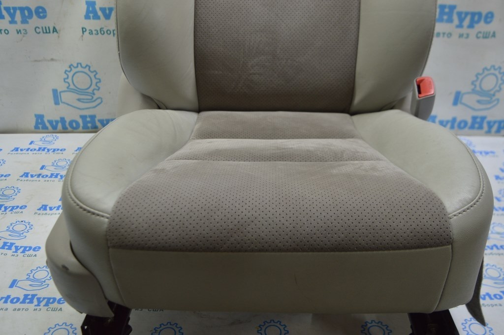Пассажирское сидение Toyota Camry v50 12-14 usa без airbag,элект,подогрев,кожа сер+замш (02) — фото 2