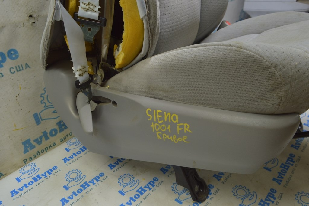 Пассажирское сидение Toyota Sienna 11-20 без airbag, механич,велюр,серое(01) стрельн, кривое — фото 4