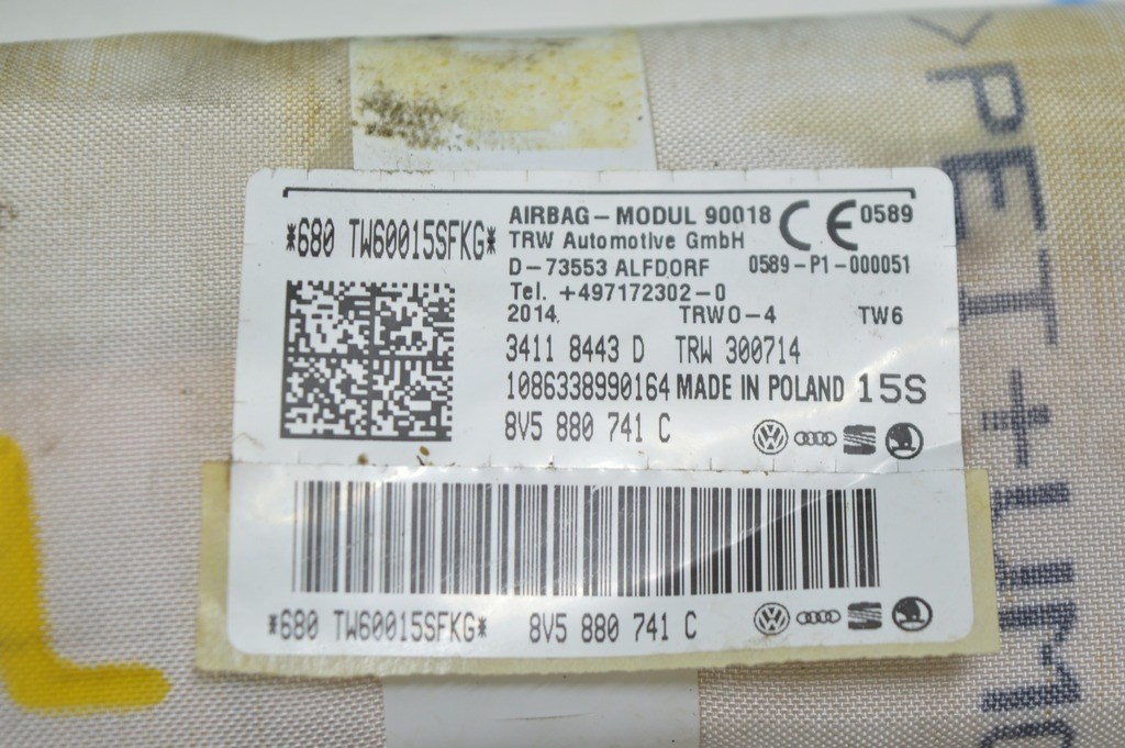 Подушка безопасности airbag боковая шторка левая Audi A3 8V 15-20 4d, 5d — фото 2