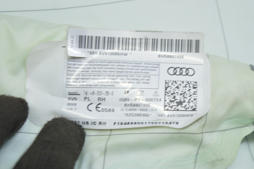 Подушка безопасности airbag боковая шторка правая Audi A4 B9 17- (02) стрельнувшая — фото 4