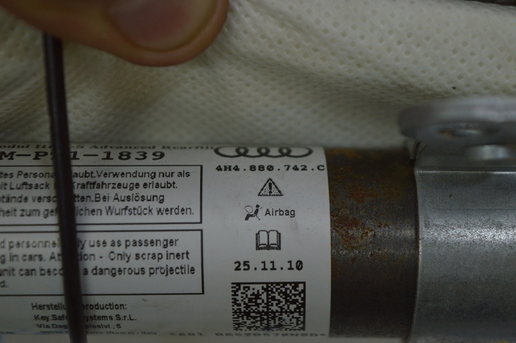Подушка безопасности airbag боковая шторка правая Audi A8 D4 10-17 Long (01) 4H4880742D — фото 3