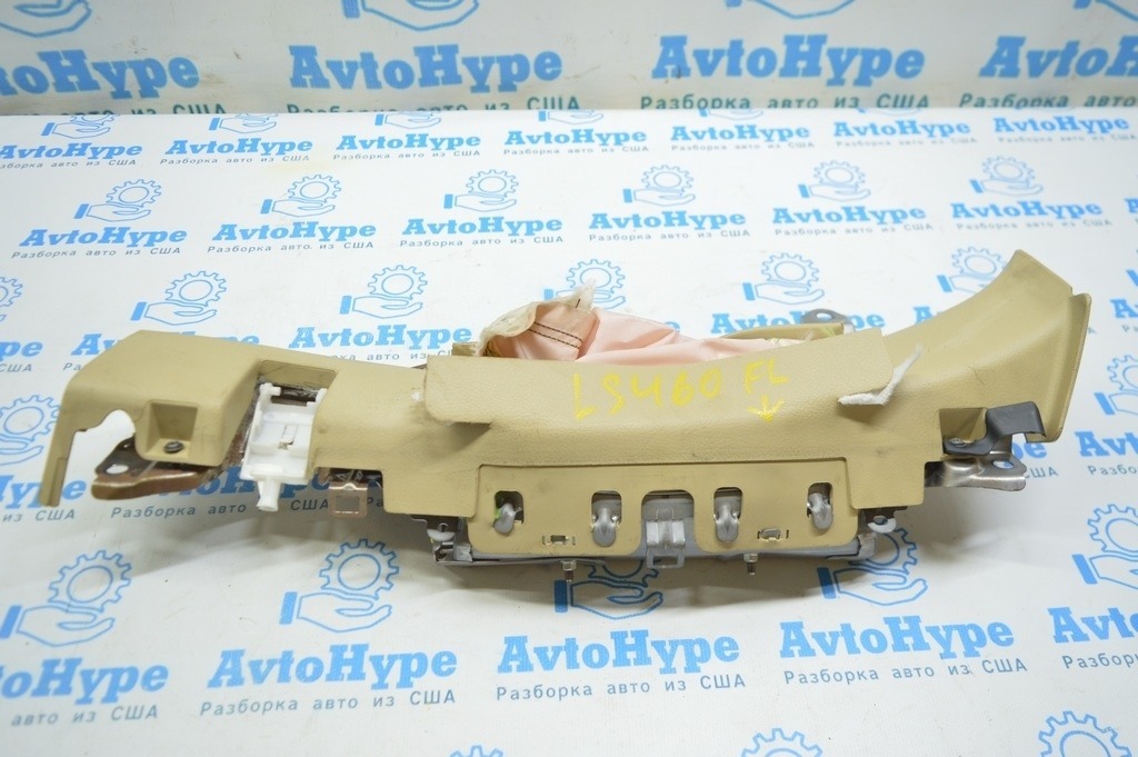 Подушка безопасности airbag коленная водительская лев Lexus LS460 LS600h 07-12 беж (01) стрел