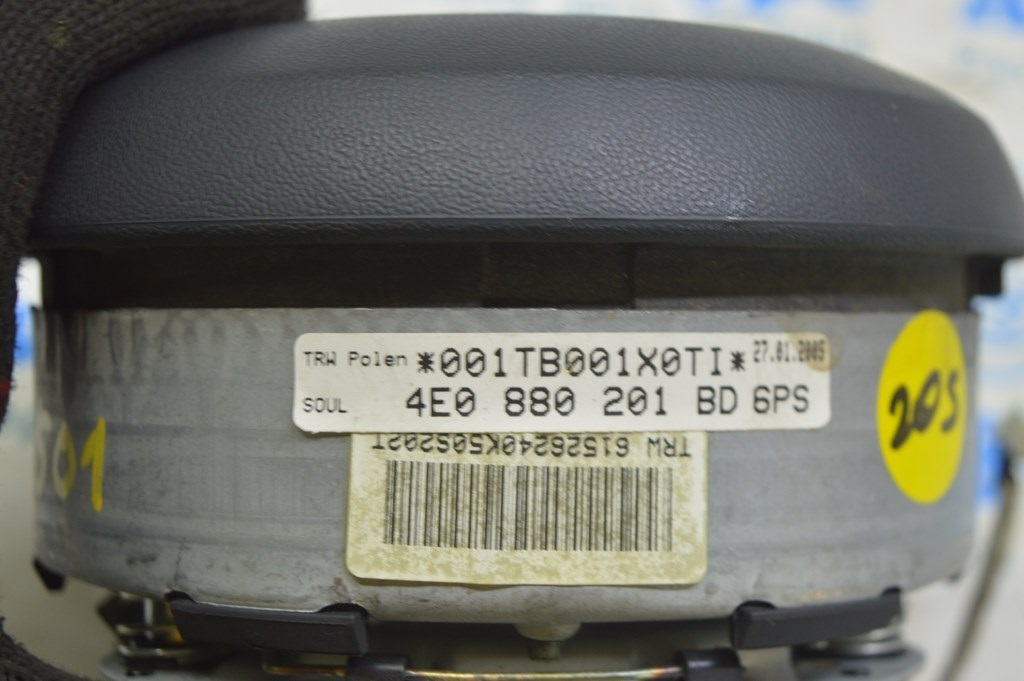 Подушка безопасности airbag в руль водительская Audi A8 D3 03-09 черн (01) — фото 4