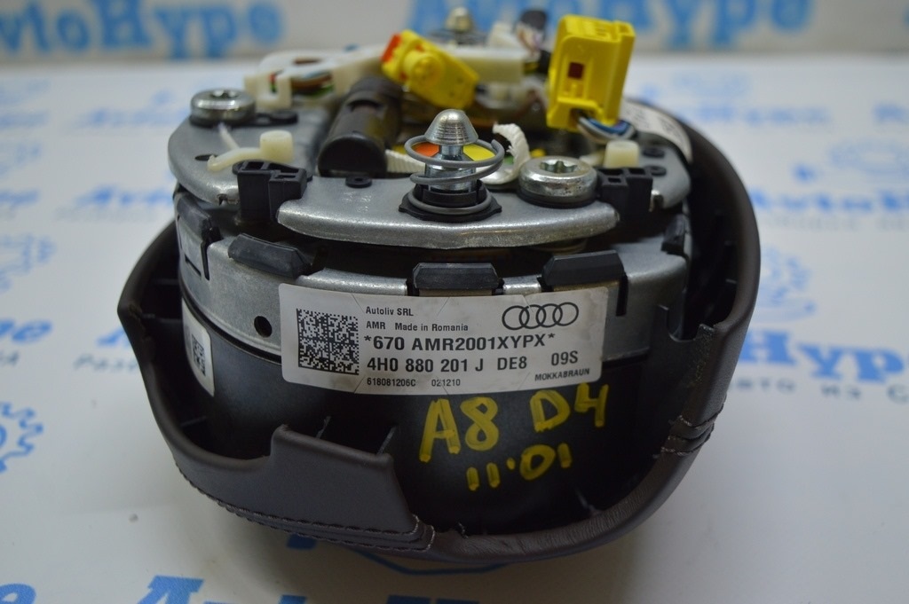 Подушка безопасности airbag в руль водительская Audi A8 D4 10-17 (01) коричневый цвет идеал — фото 4