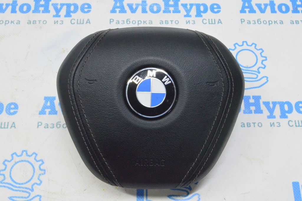 Подушка безопасности airbag в руль водительская BMW X5 G05 19-24 кожа черная (01)